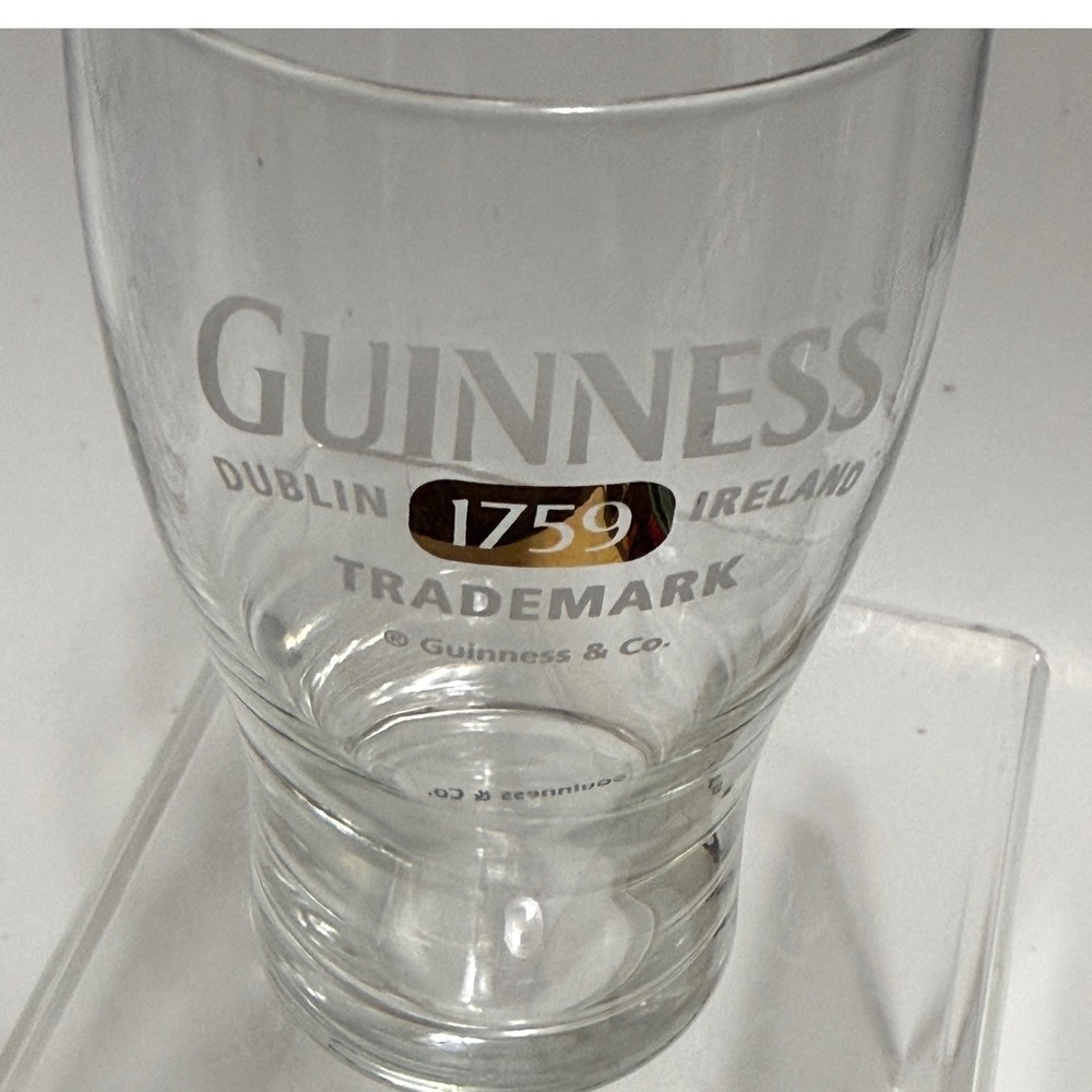 Guinness Dublin Ireland 1759 Trademark Frosted Logo Tulip Pint Glass 6 Inch‎